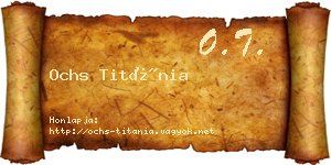 Ochs Titánia névjegykártya